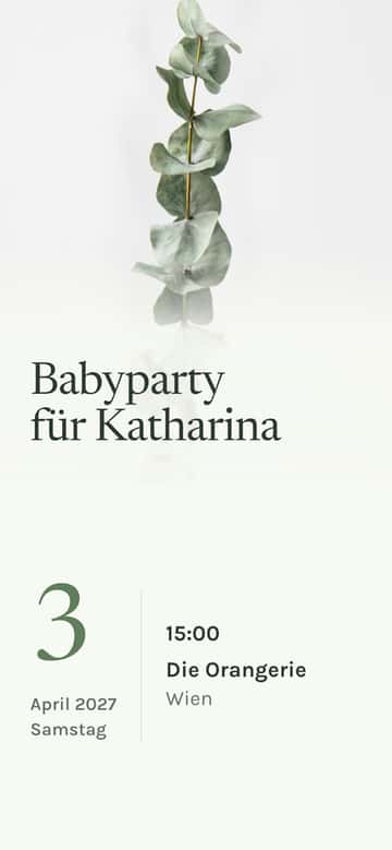 Babyparty-Einladungen – Salbei