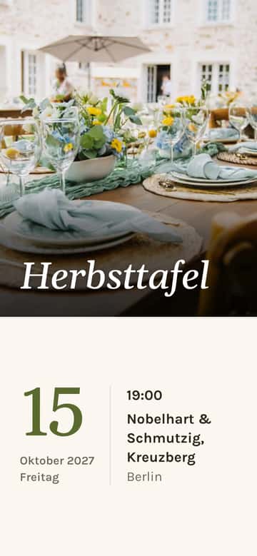 Dinner-Einladungen – Erntetafel