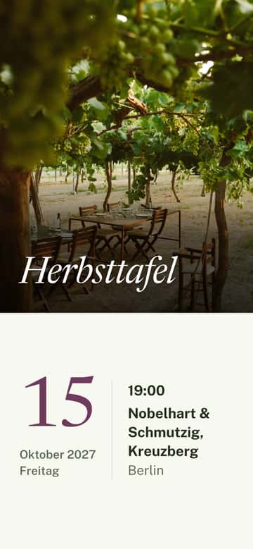Dinner-Einladungen – Weinberg