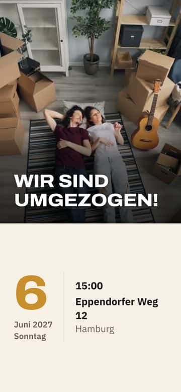 Einladungen zur Einweihungsfeier – Umgezogen