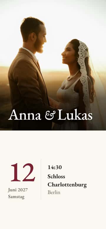 Digitale Hochzeitseinladungen – Elfenbein