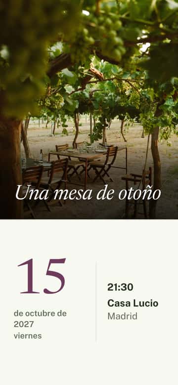 Invitaciones para cenas – Viñedo