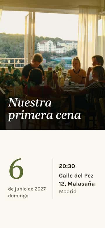 Invitaciones de inauguración de casa – Primera cena