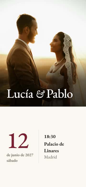 Invitaciones de boda digitales – Marfil