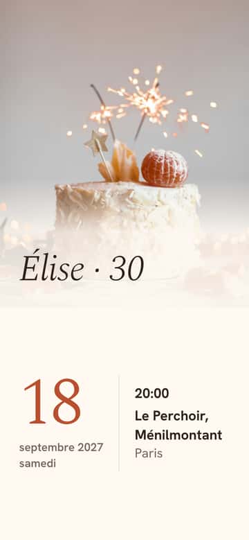 Invitations d’anniversaire – Gâteau