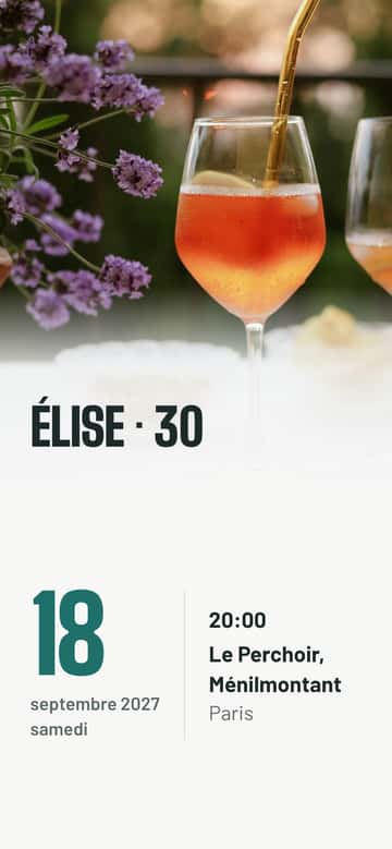 Invitations d’anniversaire – Cocktail