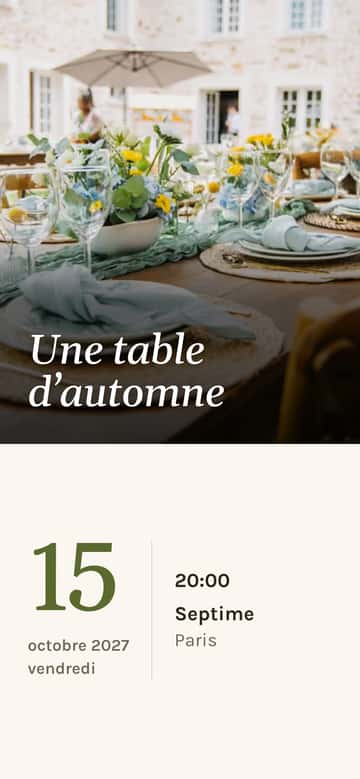 Invitations pour dîner – Table des moissons