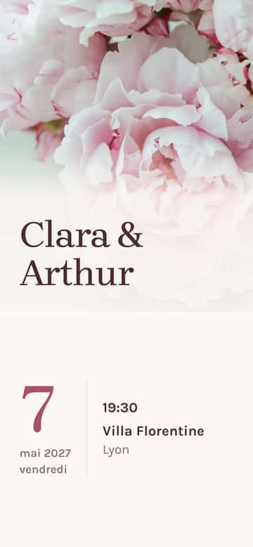 Faire-part de fiançailles – Eau de rose