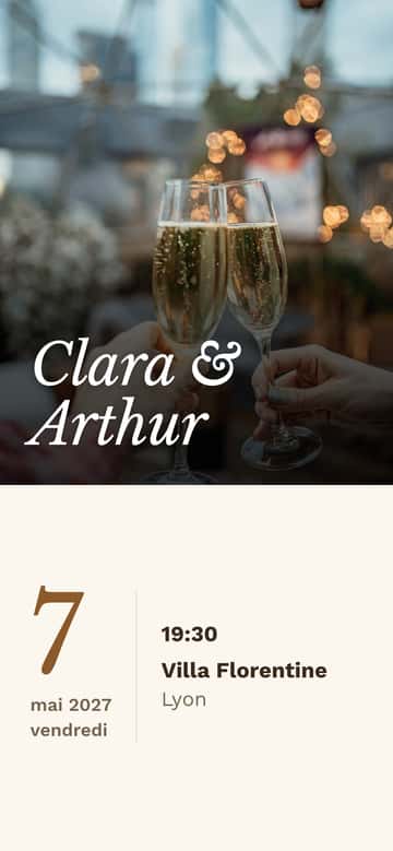 Faire-part de fiançailles – Champagne