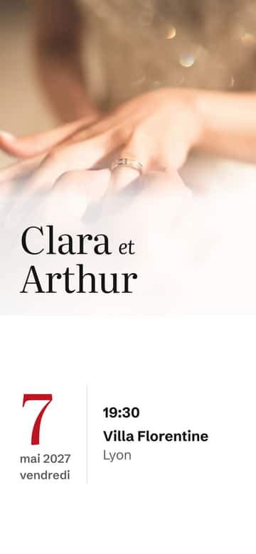 Faire-part de fiançailles – Ruban rouge