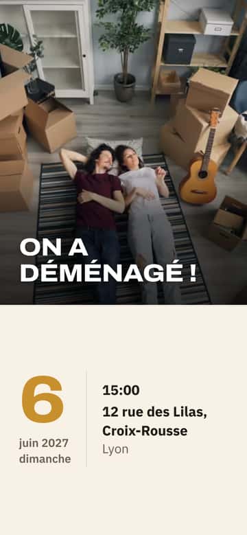 Invitations de crémaillère – On a déménagé