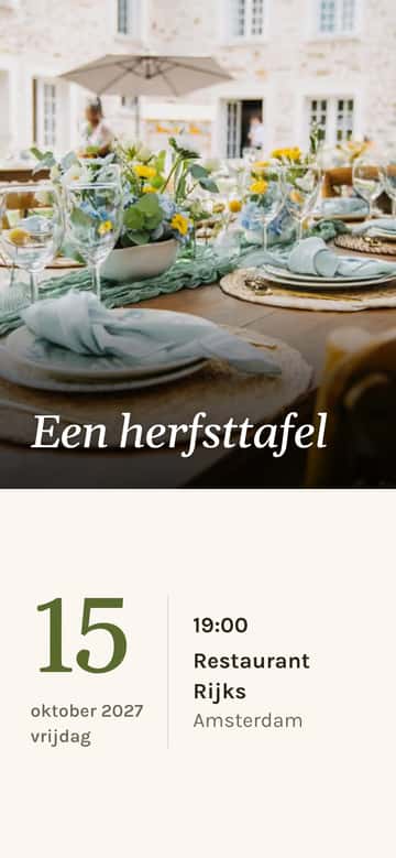 Dineruitnodigingen – Oogsttafel