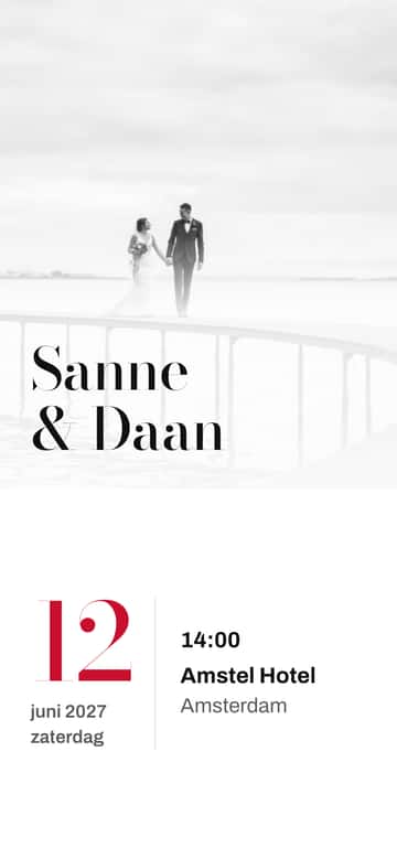 Digitale trouwkaarten – Voorpagina