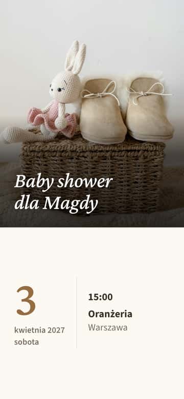 Zaproszenia na baby shower – Bawełna