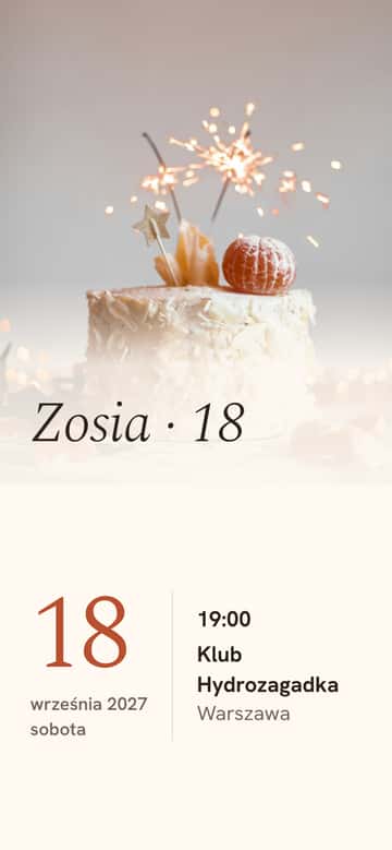 Zaproszenia urodzinowe – Tort
