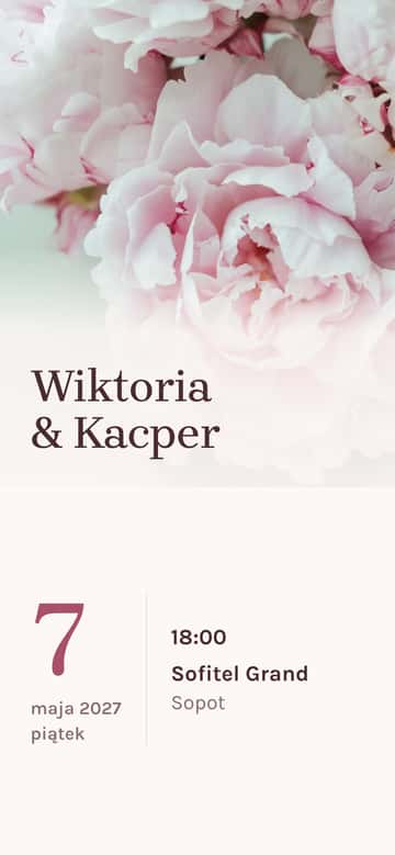 Zaproszenia na zaręczyny – Woda różana