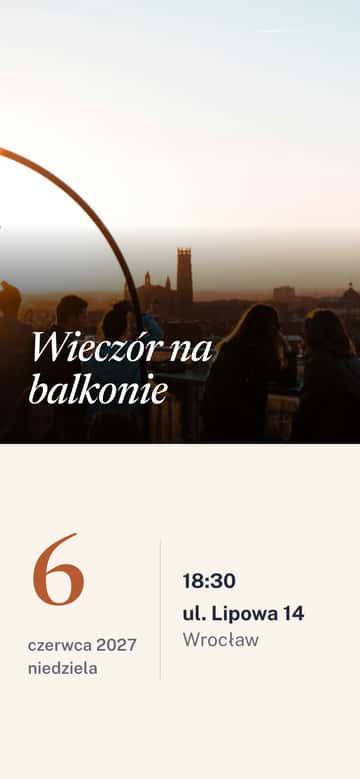 Zaproszenia na parapetówkę – Wieczór na balkonie