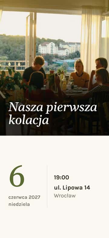 Zaproszenia na parapetówkę – Pierwsza kolacja