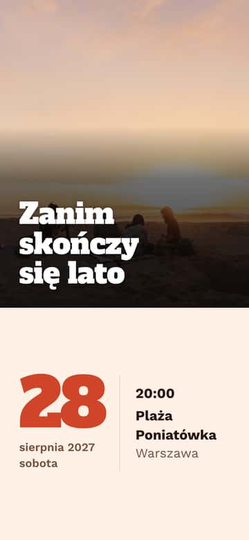 Zaproszenia na imprezę – Zachód słońca