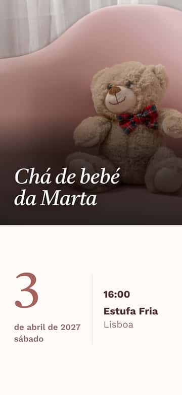 Convites de chá de bebé – Canção de embalar