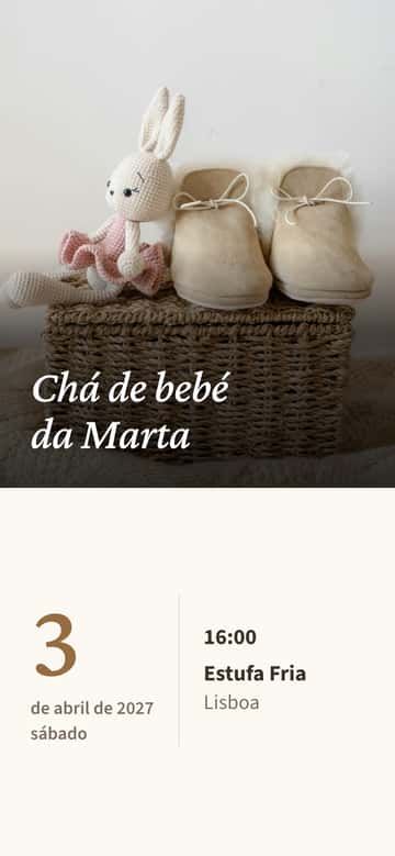 Convites de chá de bebé – Algodão