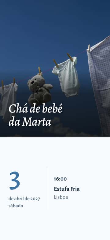 Convites de chá de bebé – Nuvem