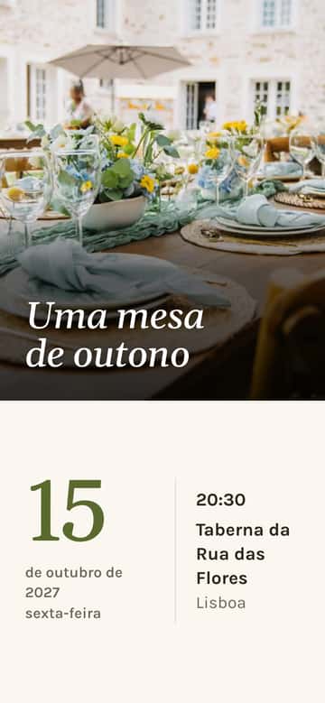 Convites de jantar – Mesa da colheita