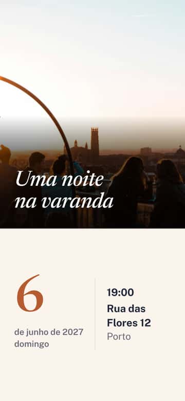 Convites de inauguração da casa – Noite na varanda