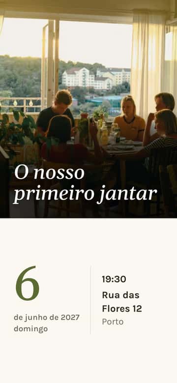 Convites de inauguração da casa – Primeiro jantar