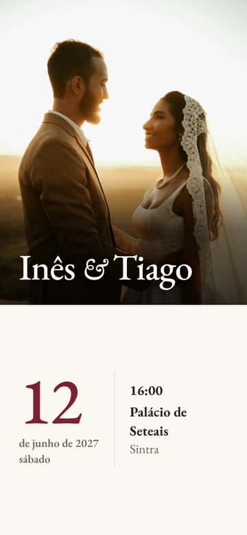 Convites de casamento digitais – Marfim