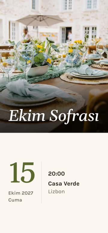 Yemek davetiyeleri – Hasat Sofrası