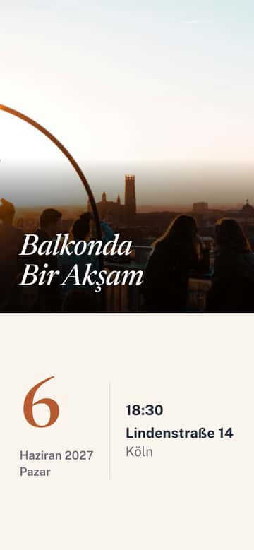 Eve taşınma davetiyeleri – Balkonda Bir Akşam